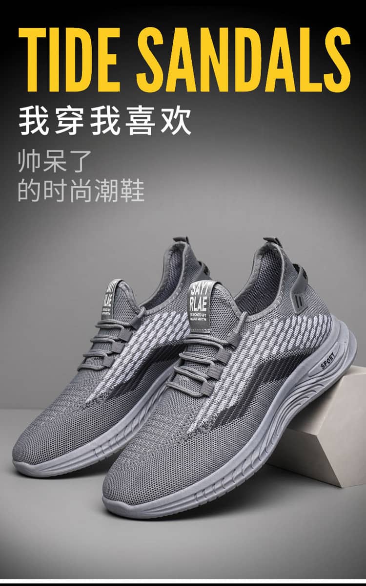 Men's Summer Breathable Flyknit Mesh Casual Shoes Comfortable Soft Sole Slip-On Sneakers