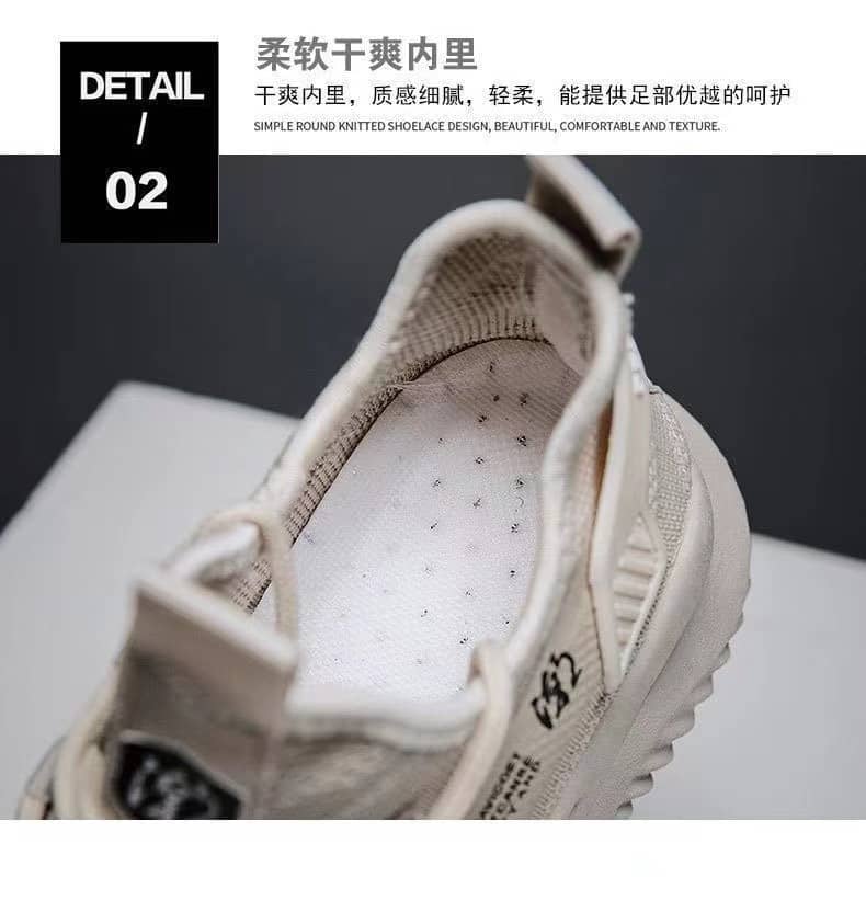 Men's Four Seasons Casual Comfortable Mesh Shoes Student Running Shoes Trendy Shoes Anti-Slip Coconut Shoes