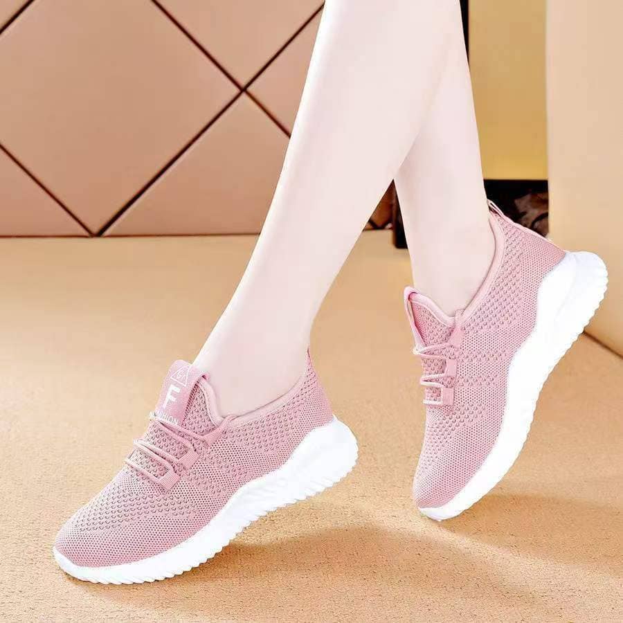 Unisex Flyknit Mesh Sneakers Breathable Comfortable Korean Style Student Running Shoes for Couples