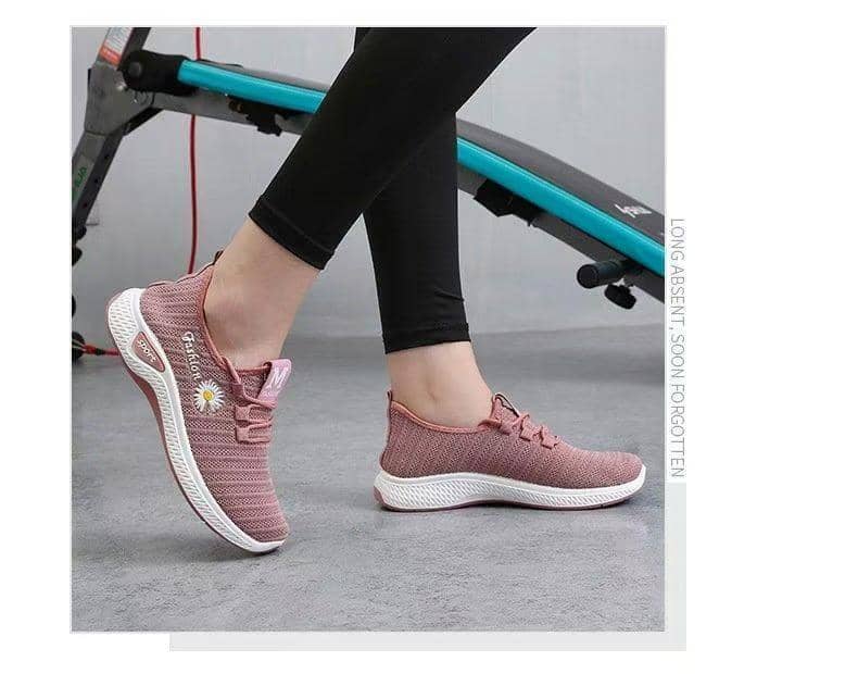 New Flyknit Women's Athletic Shoes Soft Sole Slip-On Casual Walking Shoes Anti-Slip
