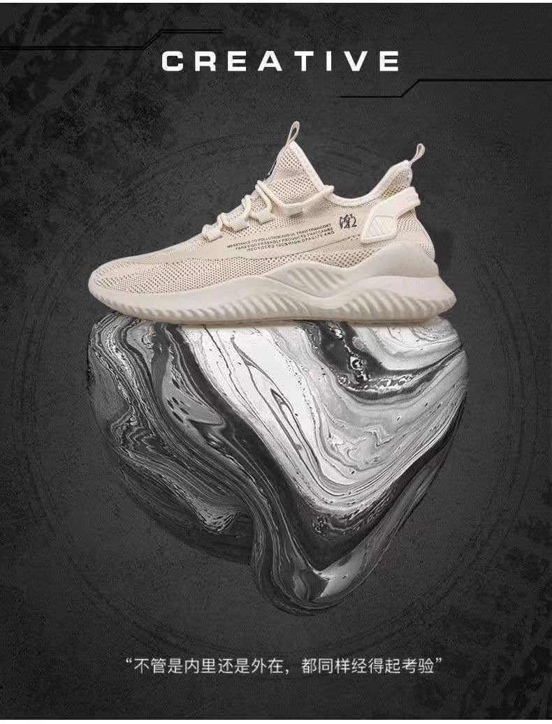 Men's Four Seasons Casual Comfortable Mesh Shoes Student Running Shoes Trendy Shoes Anti-Slip Coconut Shoes