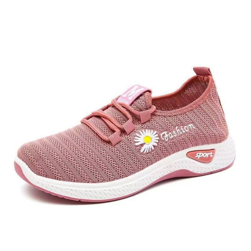 New Women's Flyknit Athletic Shoes Soft Sole Anti-Slip Breathable Dance Walking Sneakers