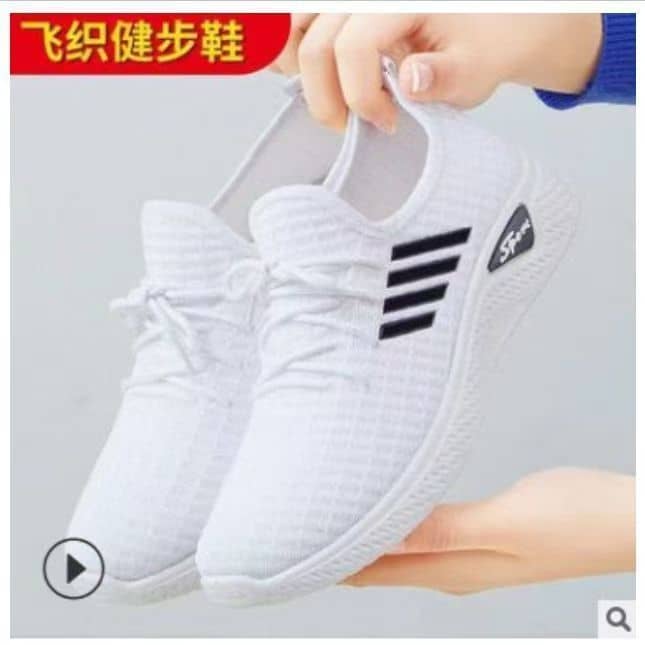 Women's Flyknit Athletic Shoes Soft Sole Slip-On Casual Walking Shoes Breathable Anti-Slip