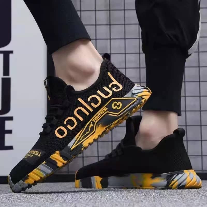 Men's Korean Style Casual Trendy Cloth Shoes Breathable Mesh Shoes Student Athletic Running Shoes