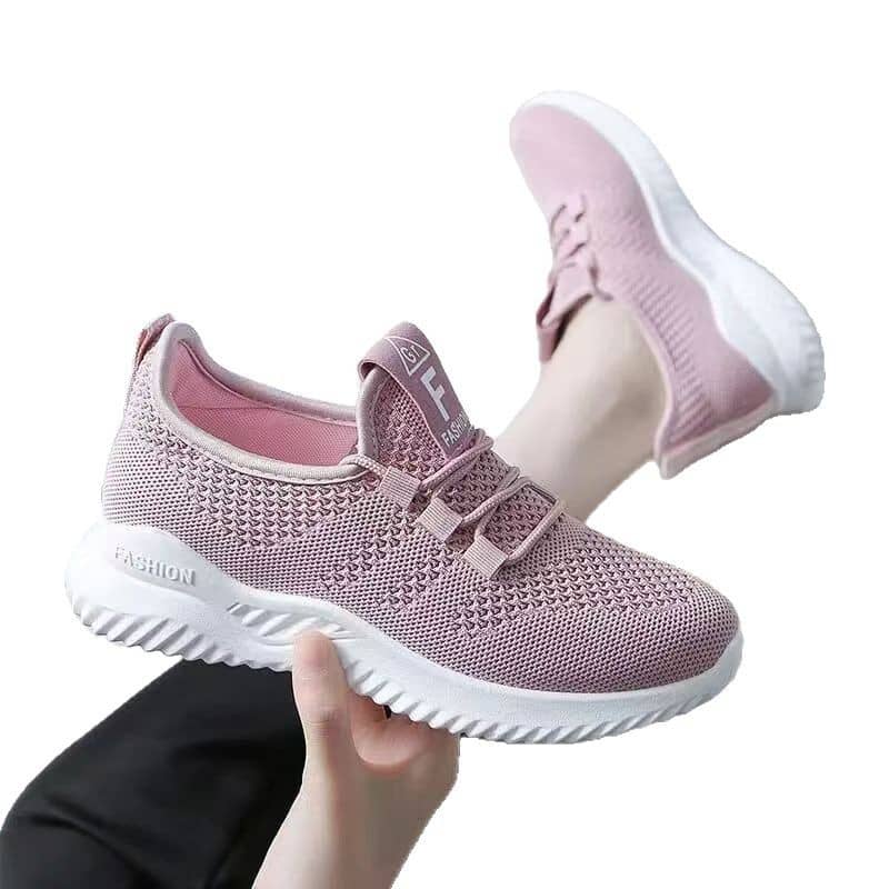 Unisex Flyknit Mesh Sneakers Breathable Comfortable Korean Style Student Running Shoes for Couples