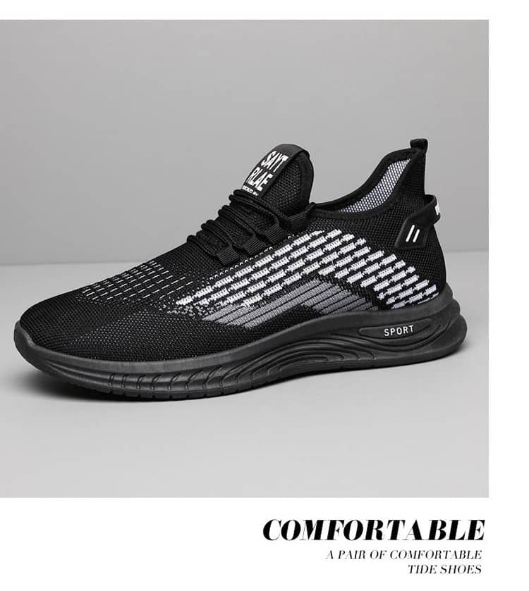 Men's Summer Breathable Flyknit Mesh Casual Shoes Comfortable Soft Sole Slip-On Sneakers