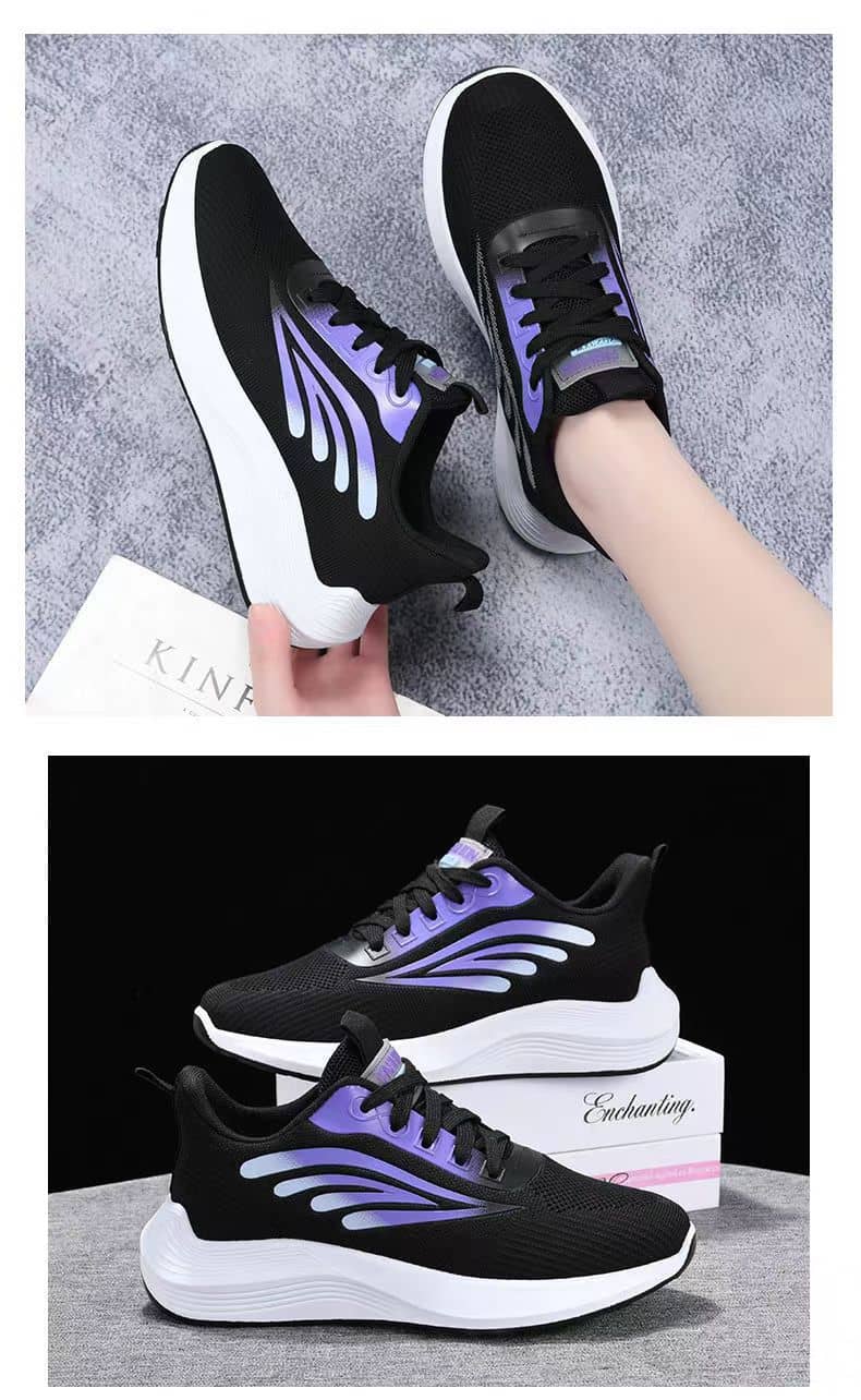 Women's Flyknit Mesh Athletic Shoes Platform Fashion Dad Shoes Anti-Slip Running Shoes