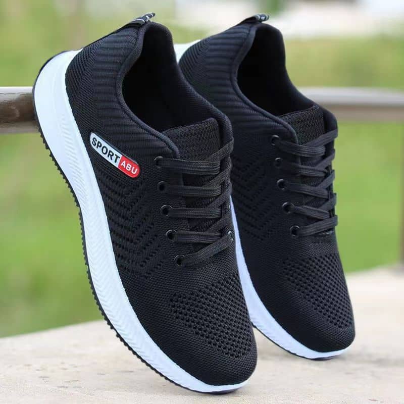 Spring New Men's Flyknit Mesh Athletic Shoes Trendy Versatile Breathable Casual Shoes Comfortable Walking Shoes