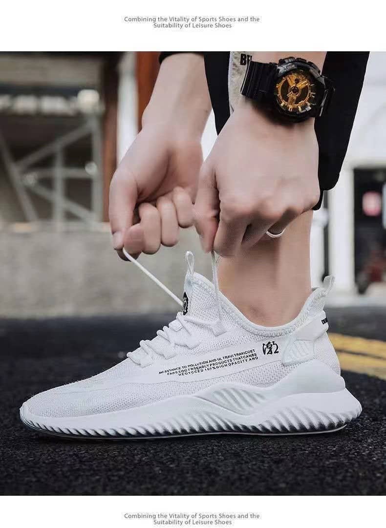 Men's Four Seasons Casual Comfortable Mesh Shoes Student Running Shoes Trendy Shoes Anti-Slip Coconut Shoes