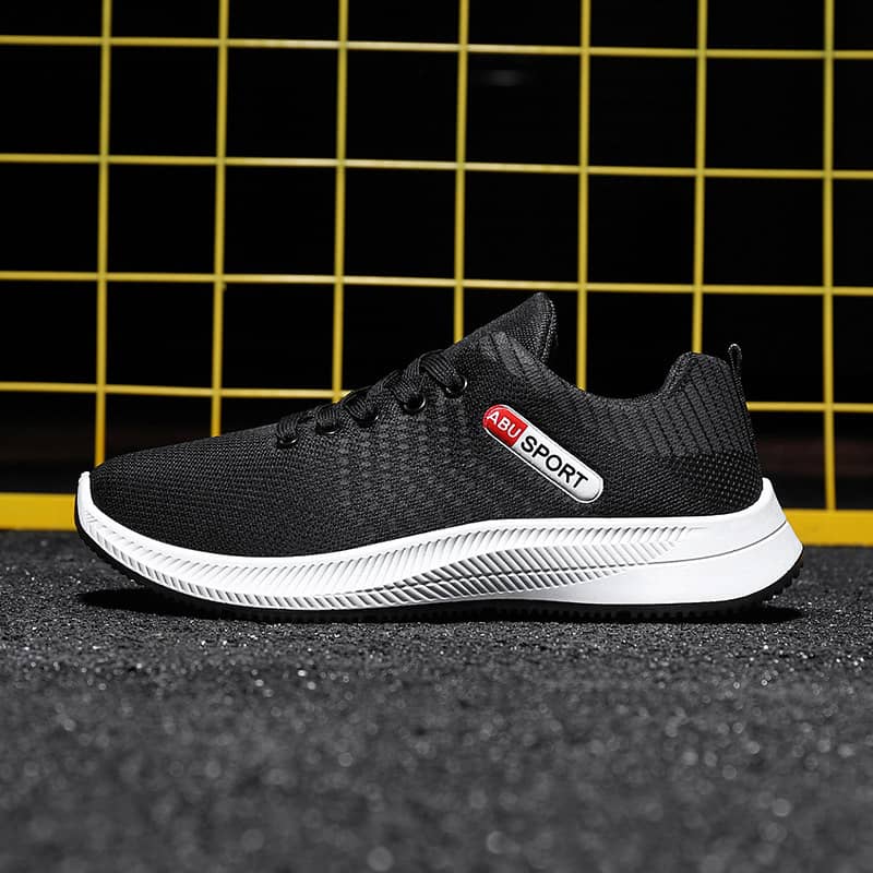 Men's Breathable Flyknit Mesh Casual Athletic Running Shoes Lightweight Wear-Resistant Comfortable Sneakers