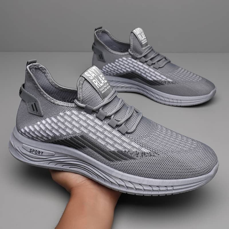 Men's Summer Breathable Flyknit Mesh Casual Shoes Comfortable Soft Sole Slip-On Sneakers