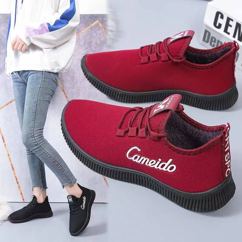 Autumn Winter New Women's Casual Comfortable Mom Shoes Korean Style Middle-Aged Elderly Walking Shoes Fleece-Lined Thickened Women's Shoes