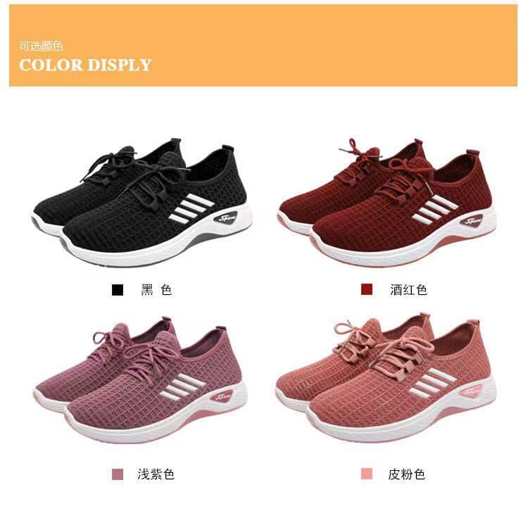 New Women's Flyknit Athletic Shoes Soft Sole Anti-Slip Breathable Dance Walking Sneakers