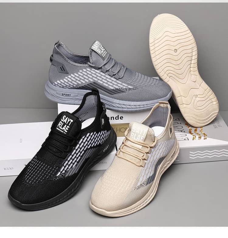 Men's Summer Breathable Flyknit Mesh Casual Shoes Comfortable Soft Sole Slip-On Sneakers