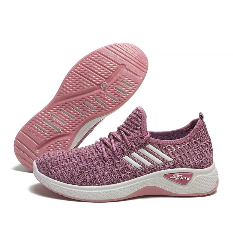 New Women's Flyknit Athletic Shoes Soft Sole Anti-Slip Breathable Dance Walking Sneakers