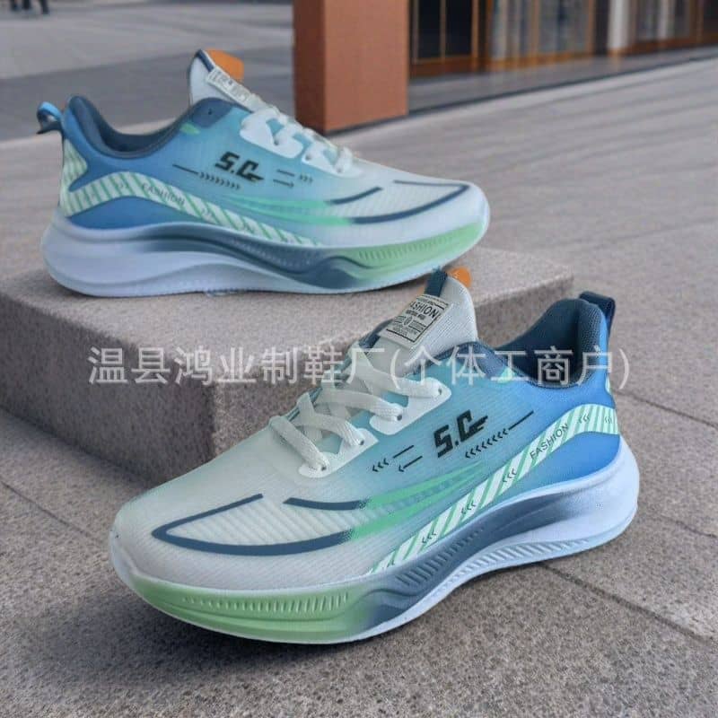 Spring Autumn Men's Ultra-Light Running Shoes Breathable Shock-Absorbing Soft Sole Mesh Sneakers