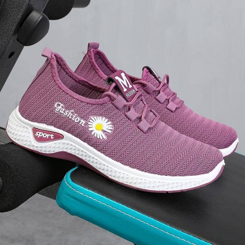 New Flyknit Women's Athletic Shoes Soft Sole Slip-On Casual Walking Shoes Anti-Slip