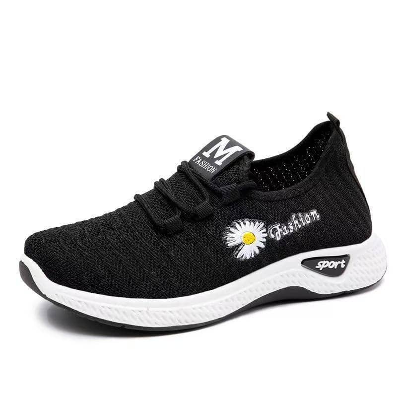 New Women's Flyknit Athletic Shoes Soft Sole Anti-Slip Breathable Dance Walking Sneakers