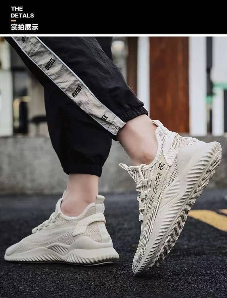 Men's Four Seasons Casual Comfortable Mesh Shoes Student Running Shoes Trendy Shoes Anti-Slip Coconut Shoes
