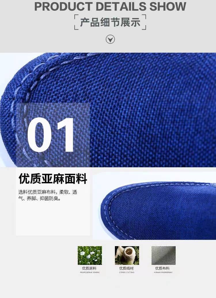 Men's Canvas Slip-On Shoes Denim Casual Loafers Lightweight Breathable Anti-Slip Wear-Resistant Student Shoes