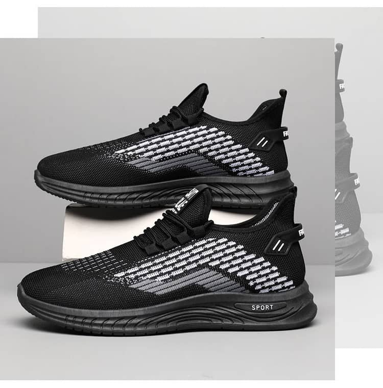 Men's Summer Breathable Flyknit Mesh Casual Shoes Comfortable Soft Sole Slip-On Sneakers