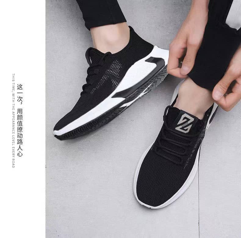 2023 Summer New Mesh Shoes Men's Korean Style Breathable Cloth Shoes Student Athletic Running Shoes