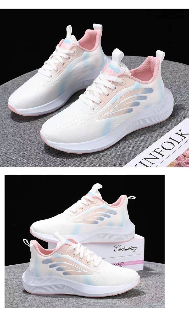 Women's Flyknit Mesh Athletic Shoes Platform Fashion Dad Shoes Anti-Slip Running Shoes