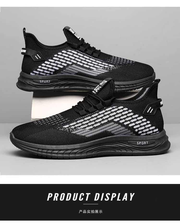 Men's Summer Breathable Flyknit Mesh Casual Shoes Comfortable Soft Sole Slip-On Sneakers