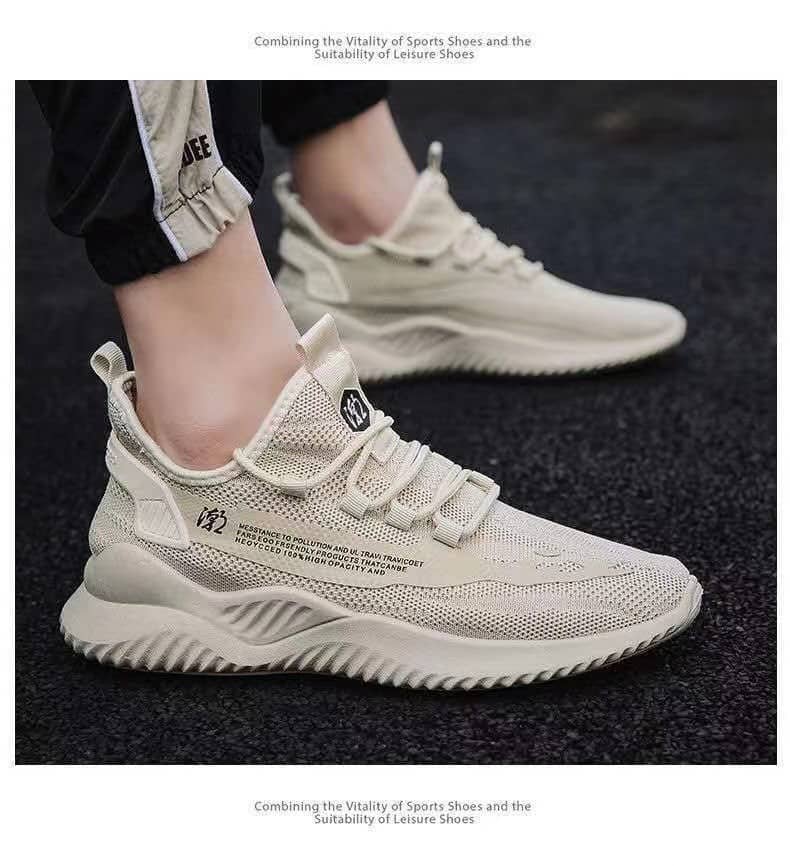 Men's Four Seasons Casual Comfortable Mesh Shoes Student Running Shoes Trendy Shoes Anti-Slip Coconut Shoes