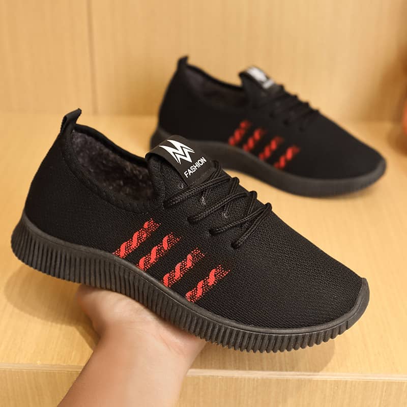 Winter New Women's Casual Athletic Shoes Fleece-Lined Thickened Mom Shoes Middle-Aged Elderly Walking Shoes Casual Lightweight Comfortable