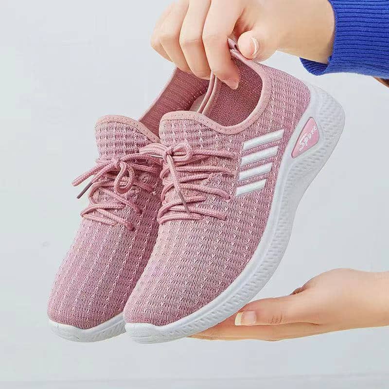 Women's Flyknit Athletic Shoes Soft Sole Slip-On Casual Walking Shoes Breathable Anti-Slip