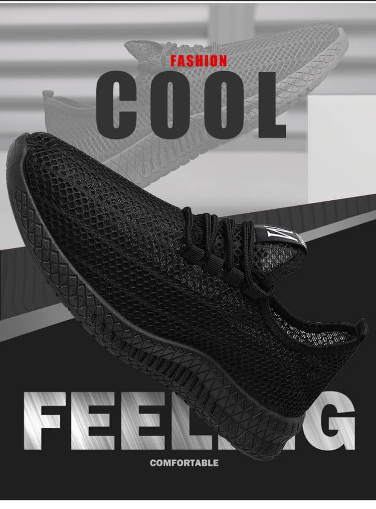 Men's Breathable Mesh Sneakers Soft Sole Comfortable Casual Athletic Shoes Anti-Slip Wear-Resistant