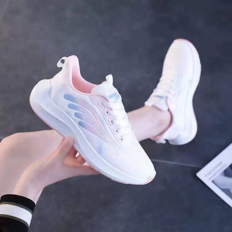 Women's Flyknit Mesh Athletic Shoes Platform Fashion Dad Shoes Anti-Slip Running Shoes