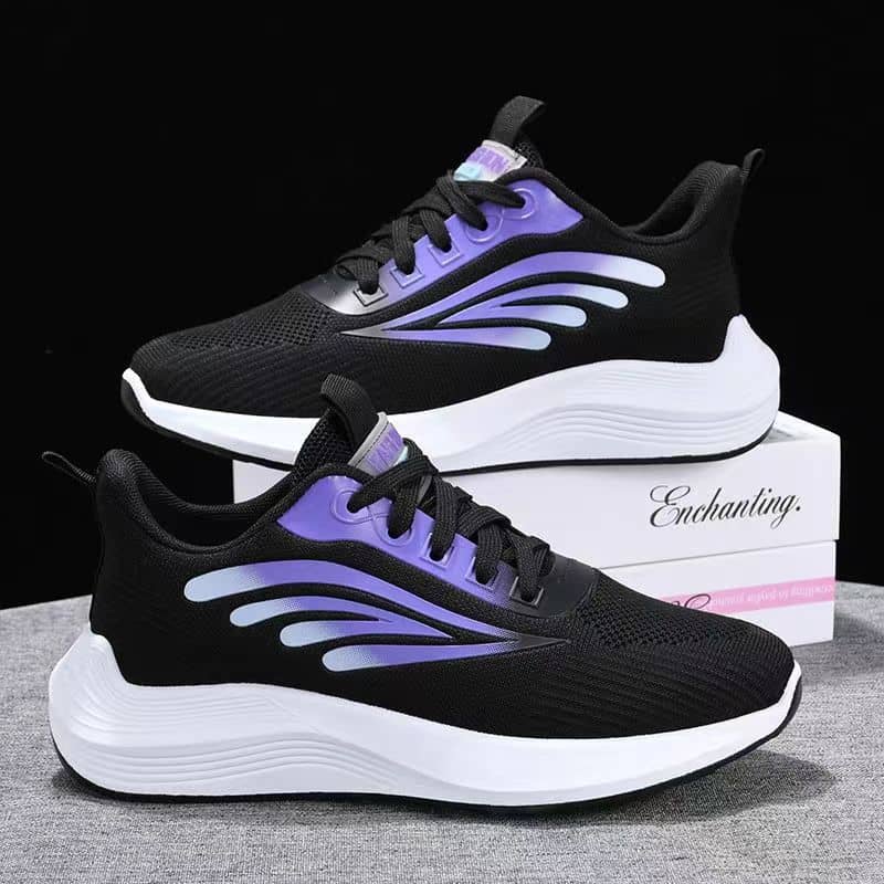 Women's Flyknit Mesh Athletic Shoes Platform Fashion Dad Shoes Anti-Slip Running Shoes