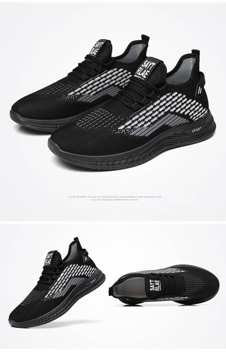 Men's Summer Breathable Flyknit Mesh Casual Shoes Comfortable Soft Sole Slip-On Sneakers