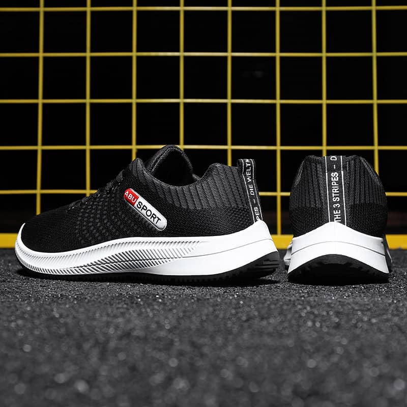 Men's Breathable Flyknit Mesh Casual Athletic Running Shoes Lightweight Wear-Resistant Comfortable Sneakers