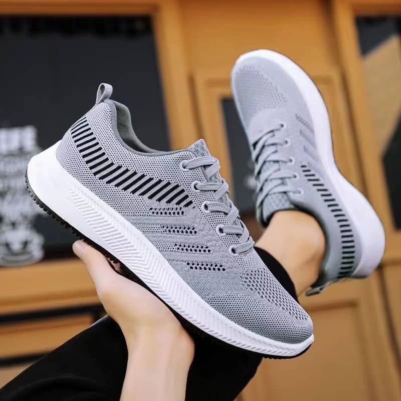 Men's Flyknit Mesh Breathable Casual Walking Shoes All-Season Comfortable Lightweight Sneakers