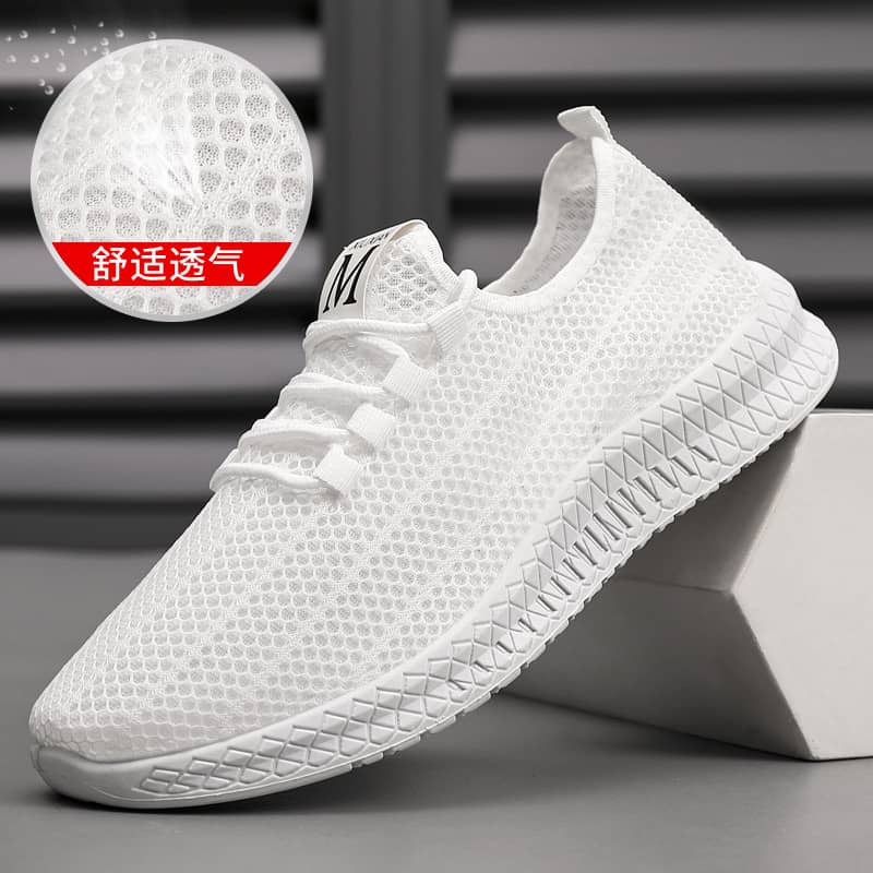 New Spring & Autumn Unisex Breathable Mesh Sneakers Korean Style Student Running Shoes Anti-Slip Athletic Shoes for Men