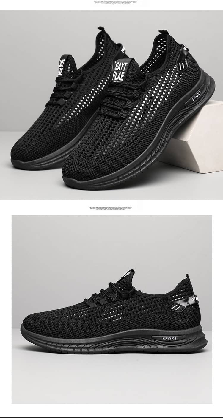 2023 Summer New Breathable Flyknit Lightweight Anti-Slip Wear-Resistant Walking Ultra-Light Men's Shoes