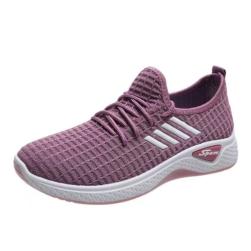 New Women's Flyknit Athletic Shoes Soft Sole Anti-Slip Breathable Dance Walking Sneakers