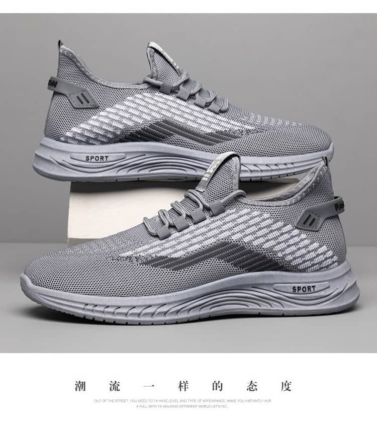 Men's Summer Breathable Flyknit Mesh Casual Shoes Comfortable Soft Sole Slip-On Sneakers