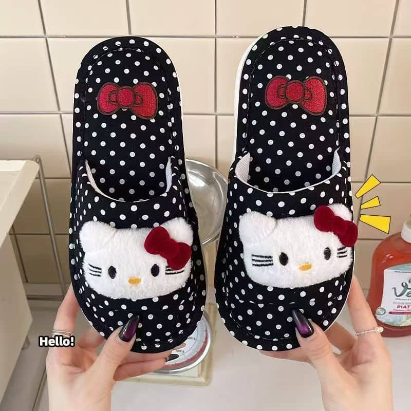 Cute Cat Fabric Home Slippers for Women All-Season Anti-Slip 2026 New