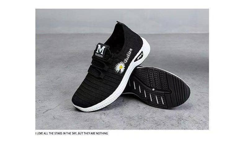 New Women's Flyknit Athletic Shoes Soft Sole Anti-Slip Breathable Dance Walking Sneakers
