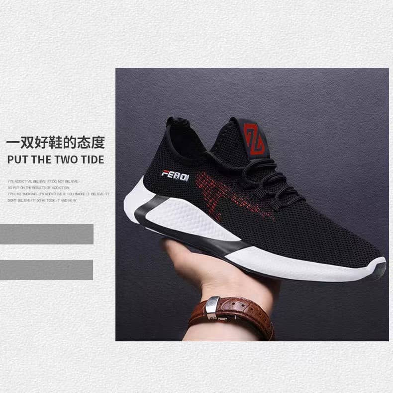 2023 Summer New Mesh Shoes Men's Korean Style Breathable Cloth Shoes Student Athletic Running Shoes
