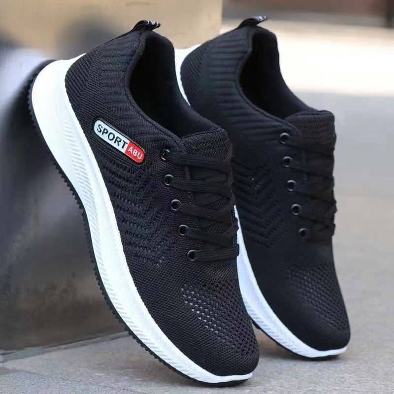 Spring New Men's Flyknit Mesh Athletic Shoes Trendy Versatile Breathable Casual Shoes Comfortable Walking Shoes