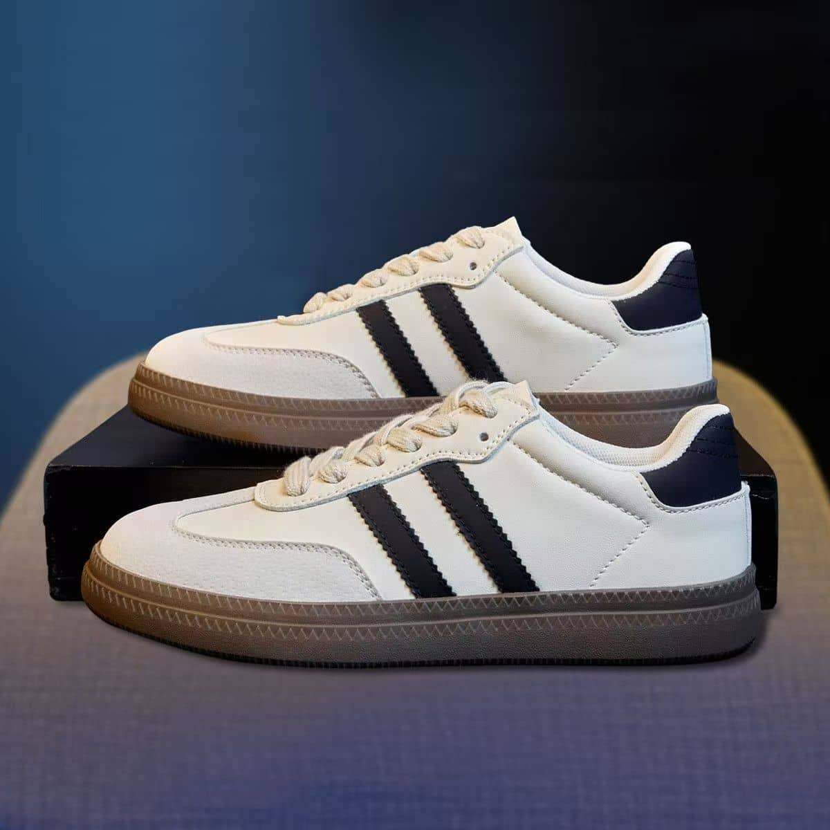 German Army Trainer Style Unisex White Sneakers Casual Sports Shoes Couple Style Campus