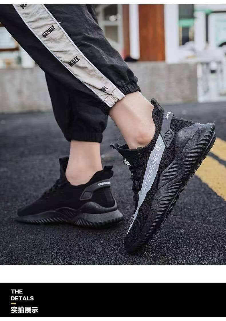 Men's Four Seasons Casual Comfortable Mesh Shoes Student Running Shoes Trendy Shoes Anti-Slip Coconut Shoes