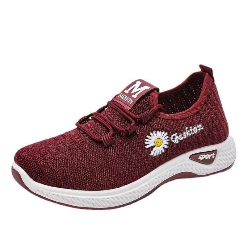 New Flyknit Women's Athletic Shoes Soft Sole Slip-On Casual Walking Shoes Anti-Slip