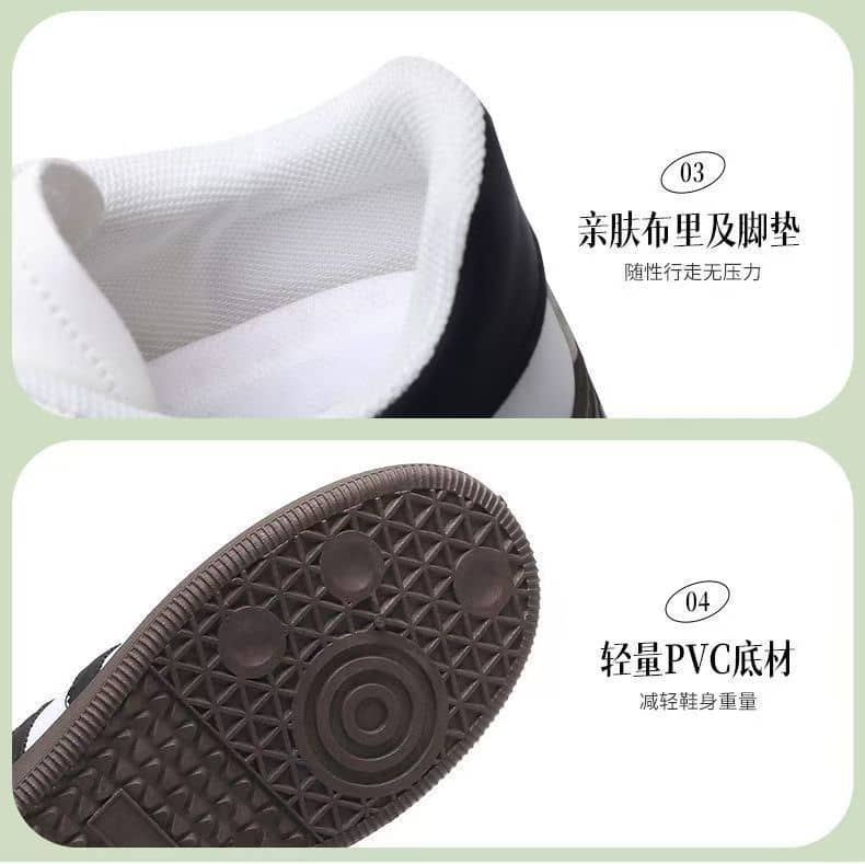 German Army Trainer Style Unisex White Sneakers Casual Sports Shoes Couple Style Campus