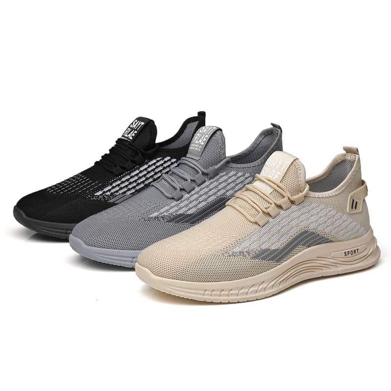 Men's Summer Breathable Flyknit Mesh Casual Shoes Comfortable Soft Sole Slip-On Sneakers